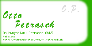 otto petrasch business card